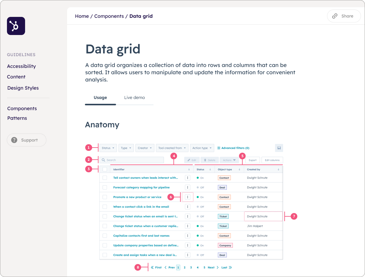 screenshot of a documentation page